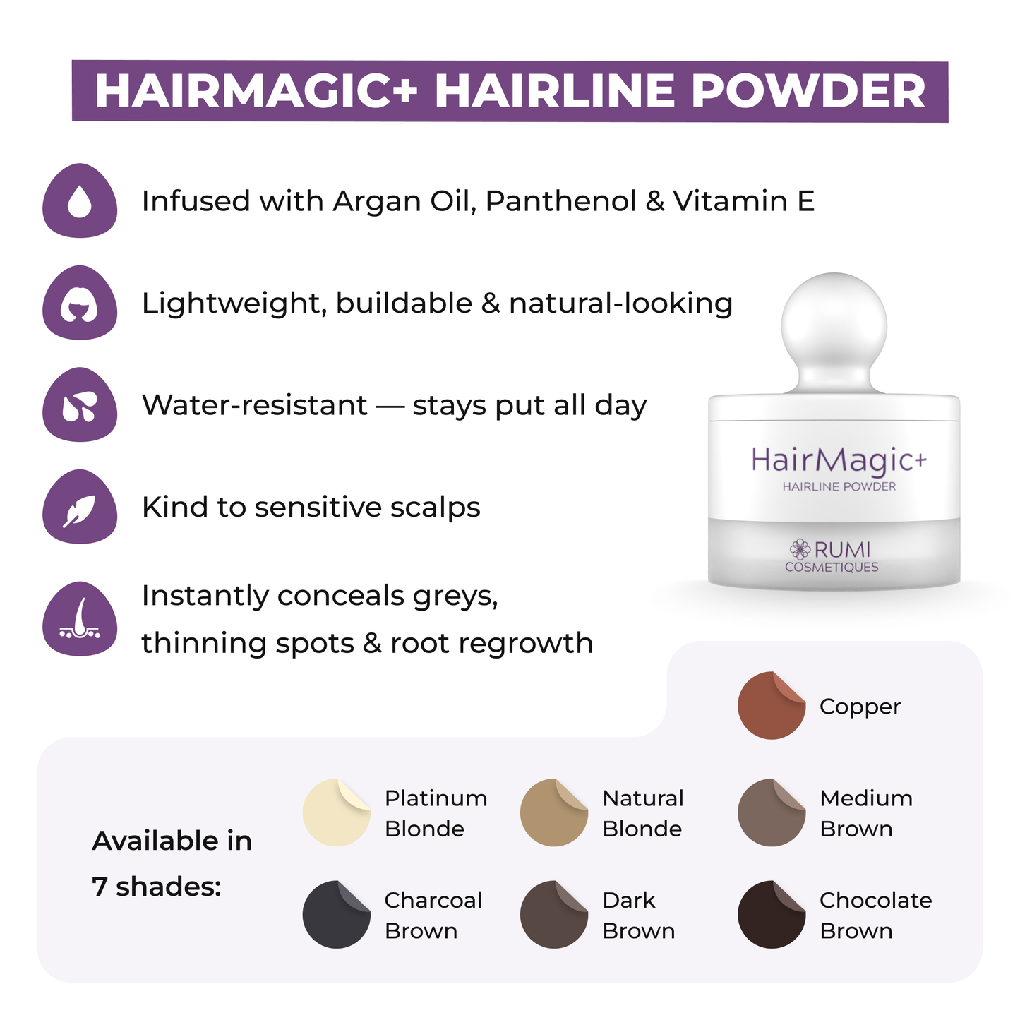 HairMagic+ Hairline Powder For Thinning Hair
